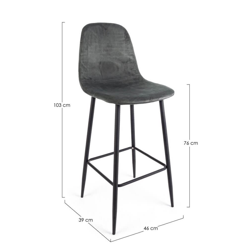 Sgabello Bar in Velluto (2 Pezzi) – STRUCTURE