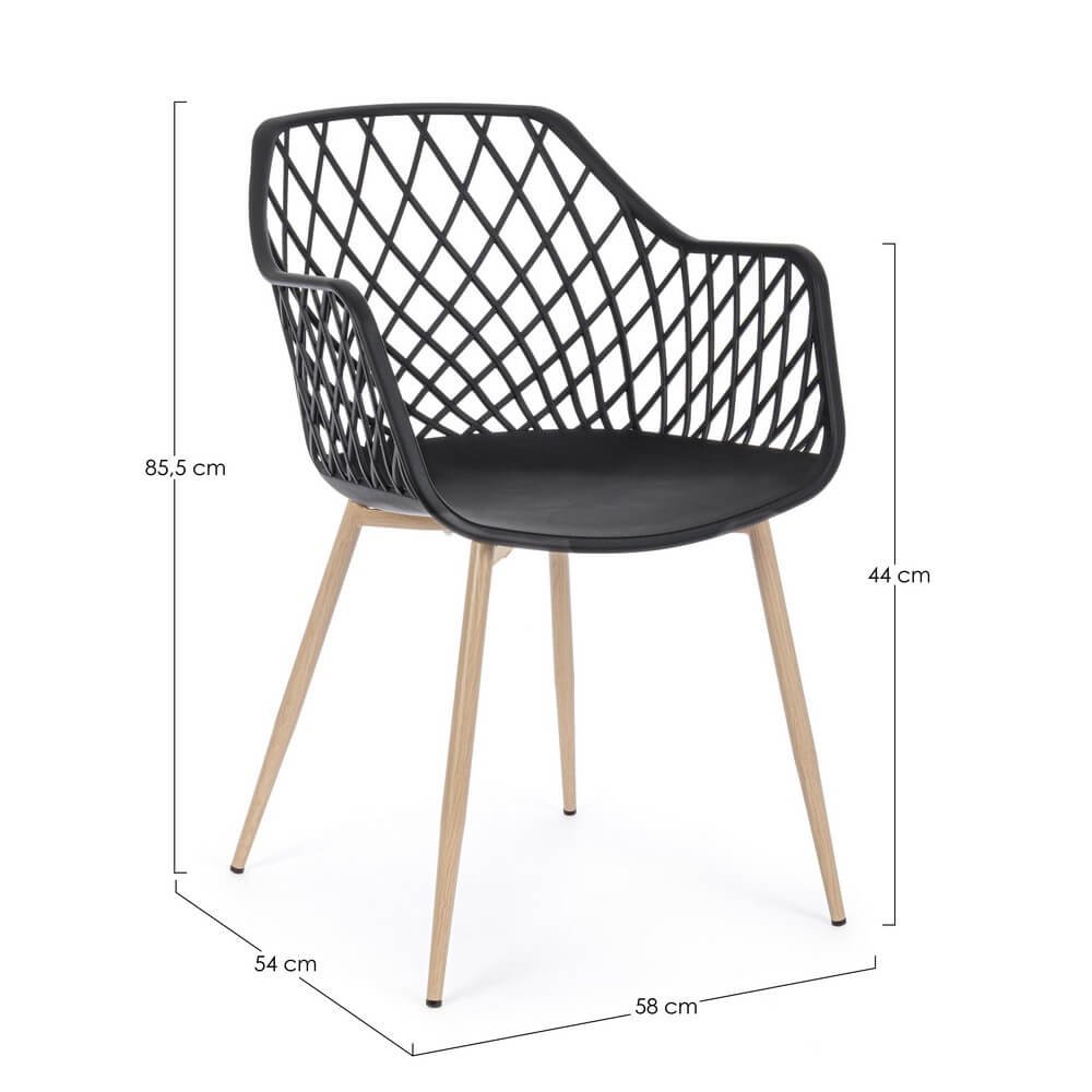 Sedia scandinava con braccioli (4 Pezzi) – EMMETT