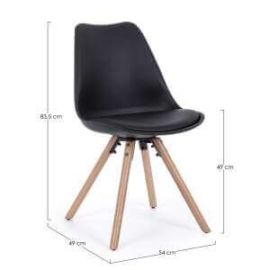 Sedia scandinava con cuscino (4 Pezzi) – FIO