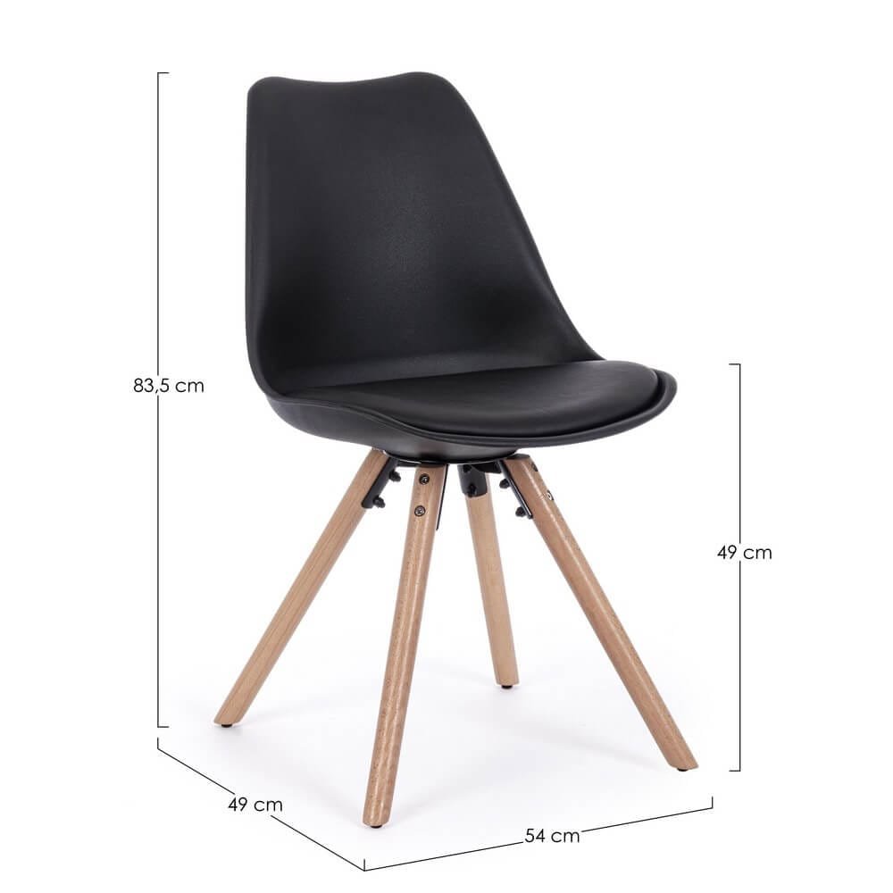 Sedia scandinava con cuscino (4 Pezzi) – FIO