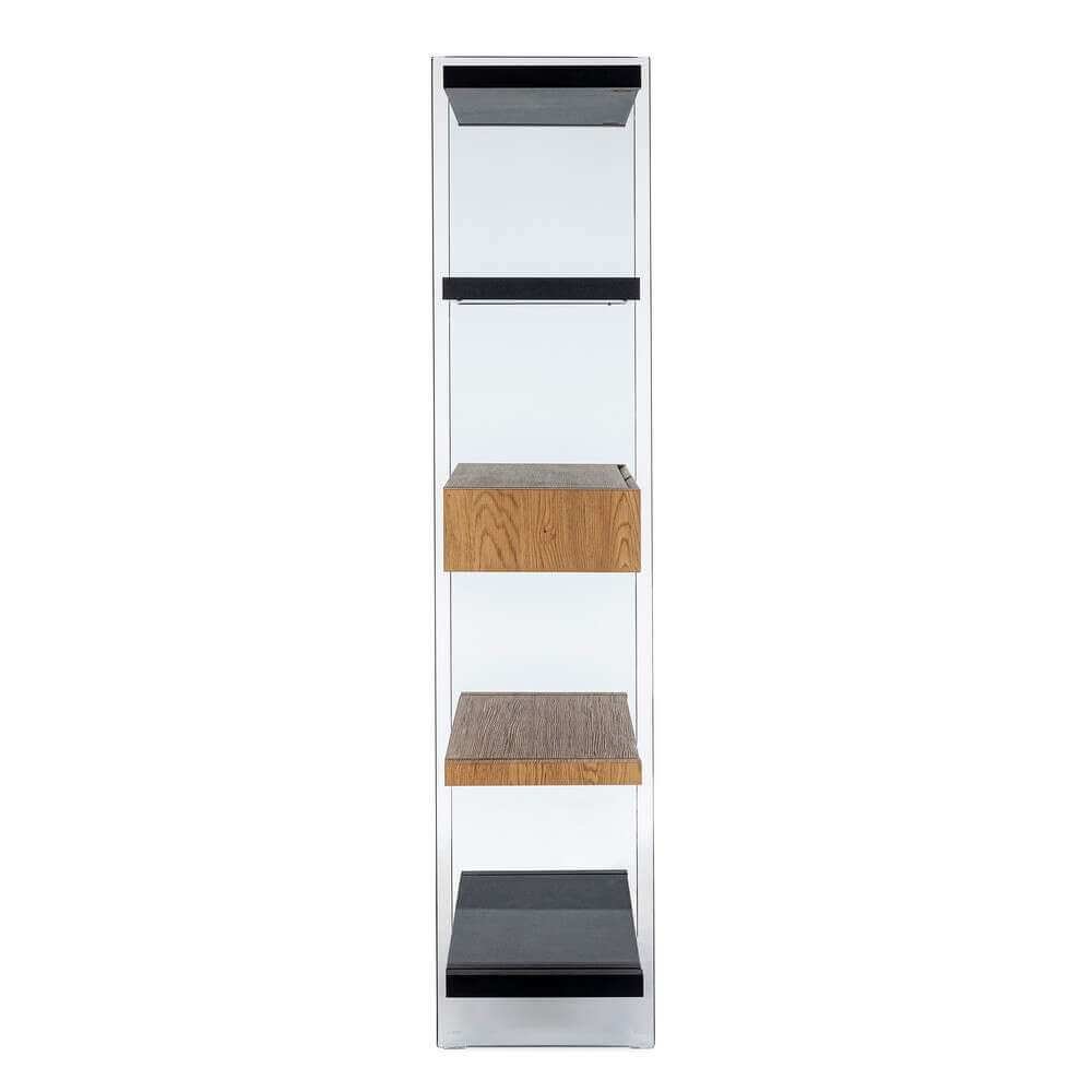 Libreria 4 piani 2 cassetti Wood nera – SARA