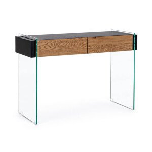 Consolle 2 cassetti Wood nera110X40 – SARA