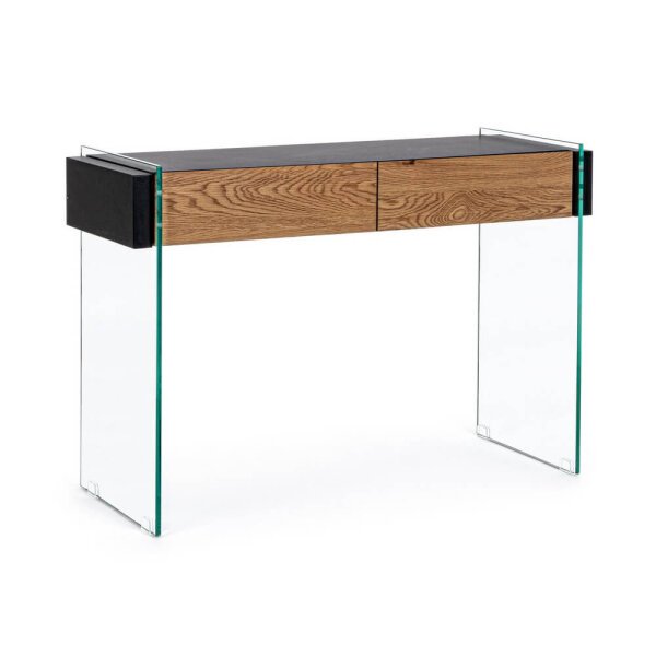 Consolle 2 cassetti Wood nera110X40 – SARA