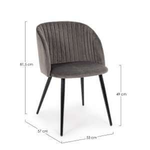 Sedia in velluto moderna (2 Pezzi) – FELICIA