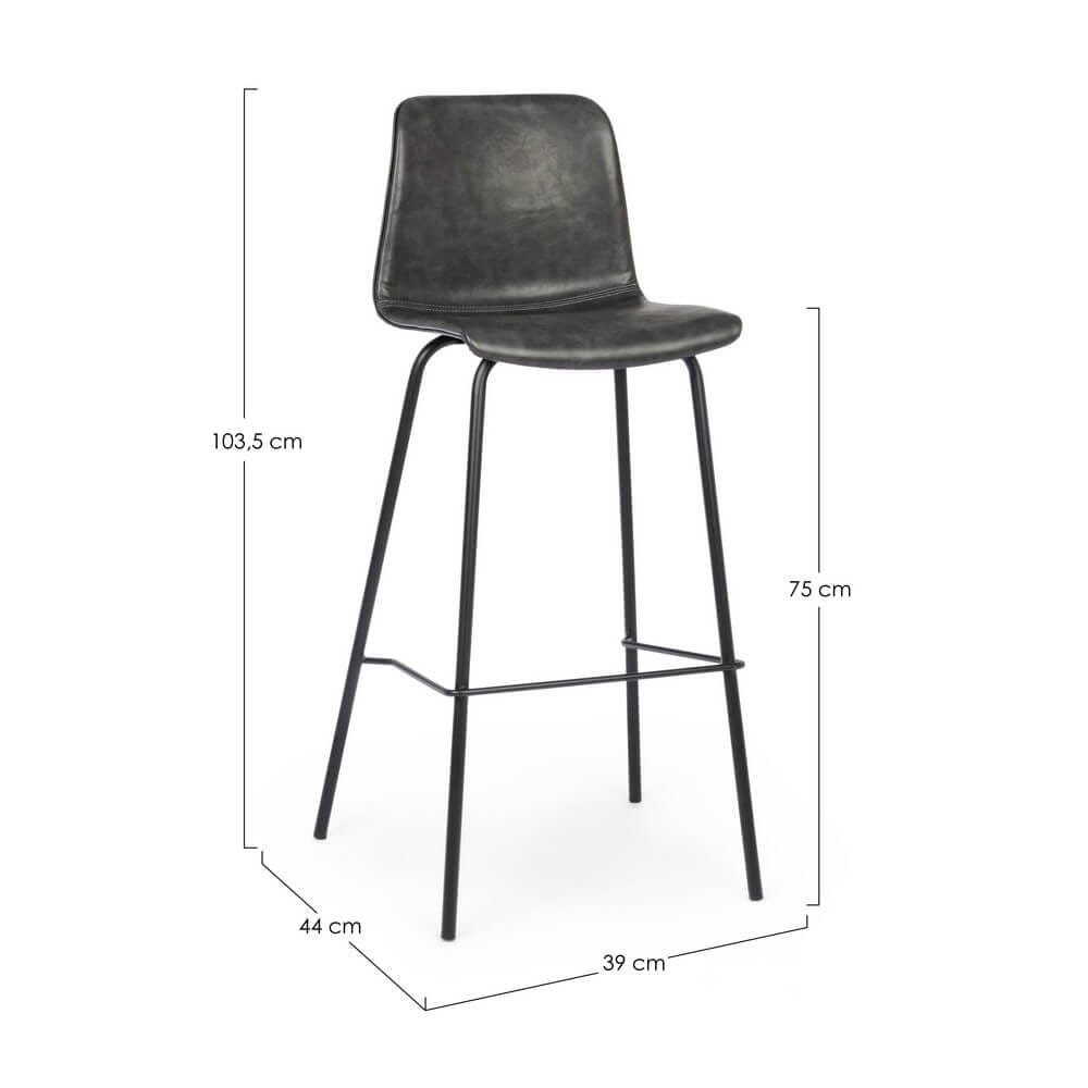 Sgabello Bar in Ecopelle Vintage (2 Pezzi) – NATALIA