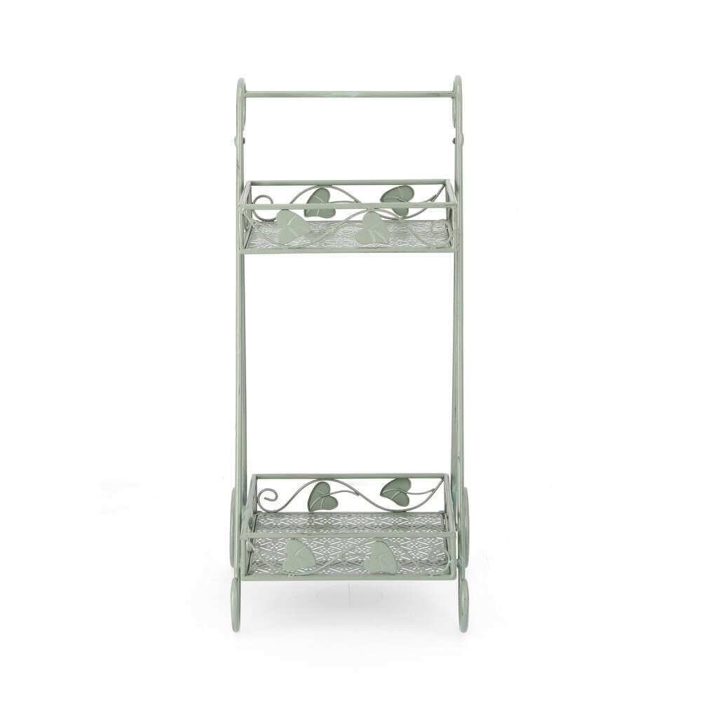 Porta Fiore 2 piani rettangolare Salvia con Ruote (2 Pezzi) – GIANNA