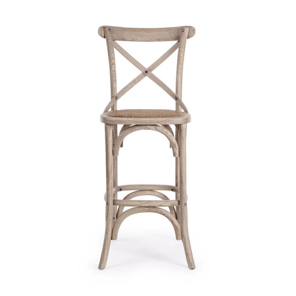 Sgabello Bar vintage in legno con schienale – CROSS
