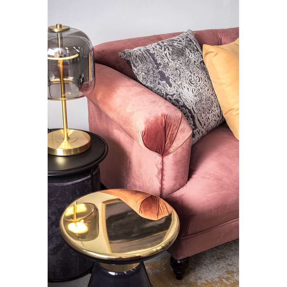 Set 2 Tavolini con Pouf in velluto – BRENDA