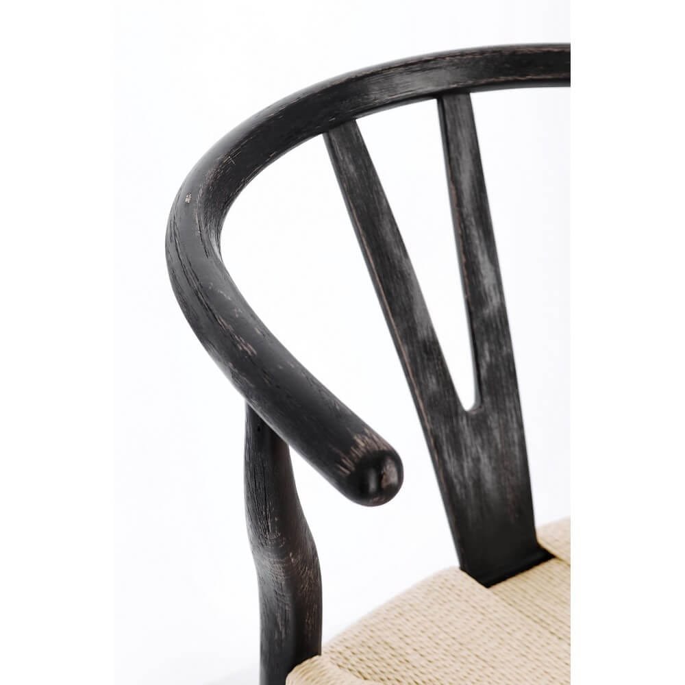 Sedia moderna in legno con seduta in corda di carta (2 Pezzi) – DIANA