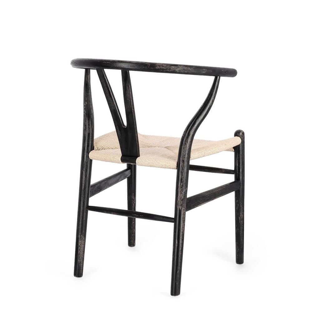 Sedia moderna in legno con seduta in corda di carta (2 Pezzi) – DIANA