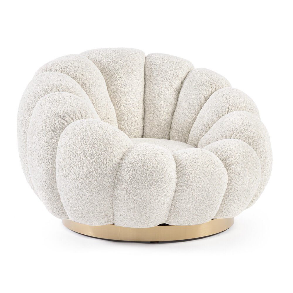 Poltrona Girevole effetto bouclè – RACHEL