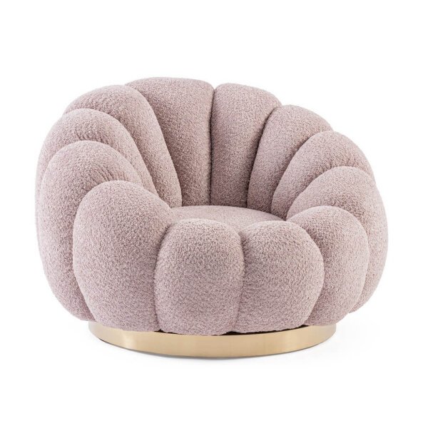 Poltrona Girevole effetto bouclè – RACHEL