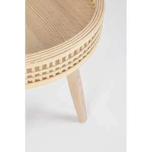 Set di 3 tavolino rotondo naturale (2 pezzi) – NAOMI