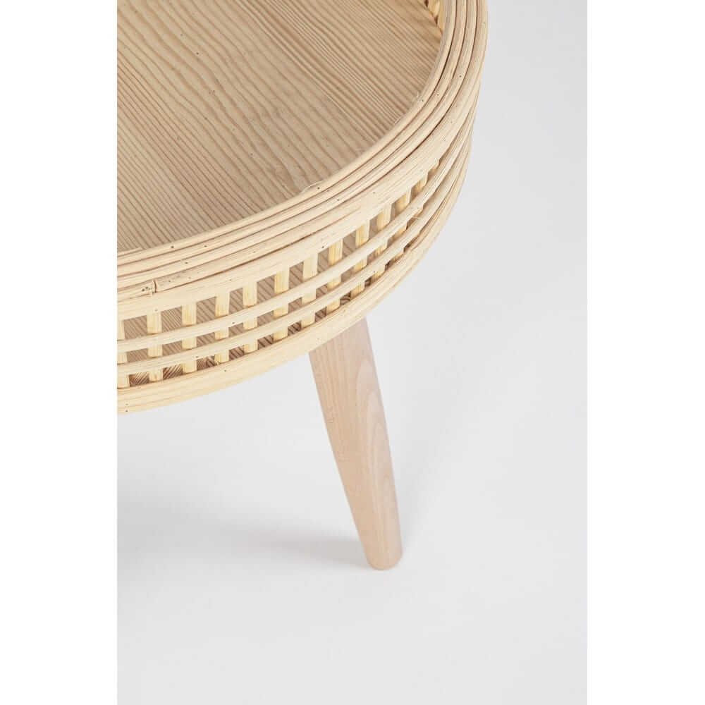 Set di 3 tavolino rotondo naturale (2 pezzi) – NAOMI