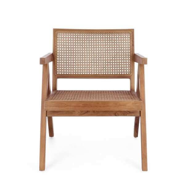 Poltrona con braccioli in legno di teak – ELOISE