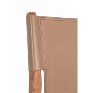 Sedia in teak e vera pelle (2 Pezzi) – PENELOPE