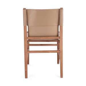 Sedia in teak e vera pelle (2 Pezzi) – PENELOPE