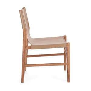 Sedia in teak e vera pelle (2 Pezzi) – PENELOPE