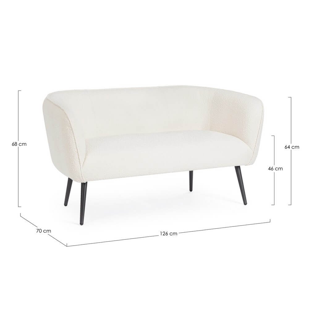Divano bianco in tessuto Boucle’ – AVERY