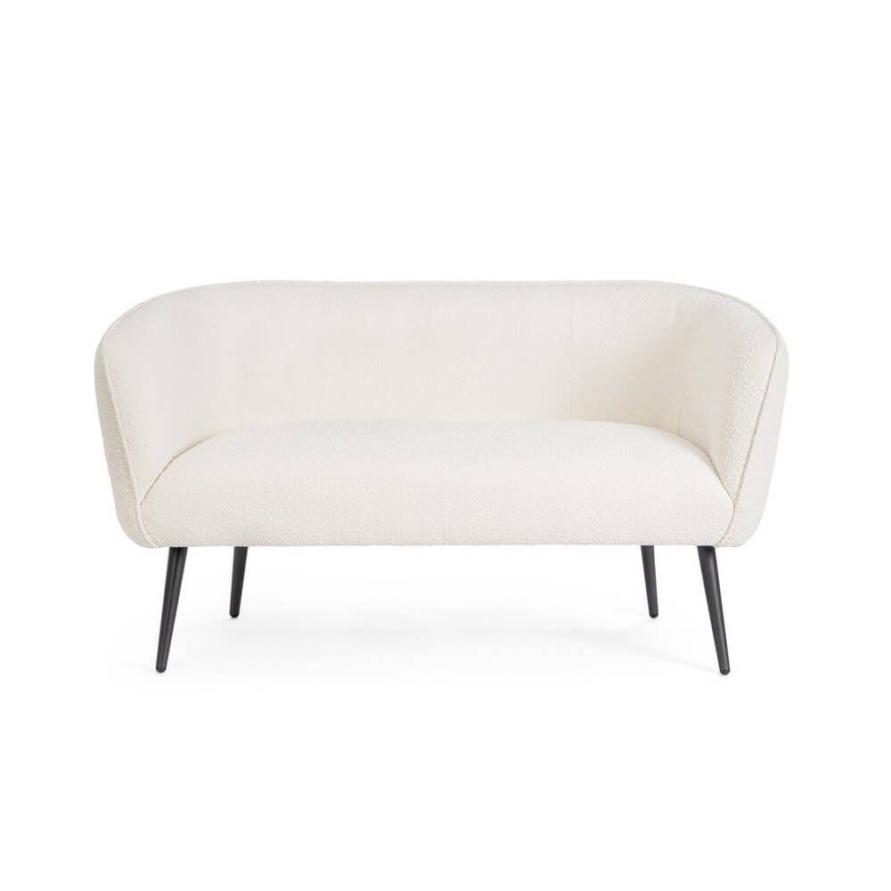 Divano bianco in tessuto Boucle’ – AVERY