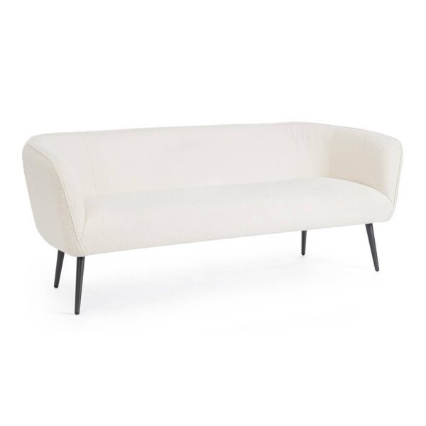 Divano bianco in tessuto Boucle’ – AVERY