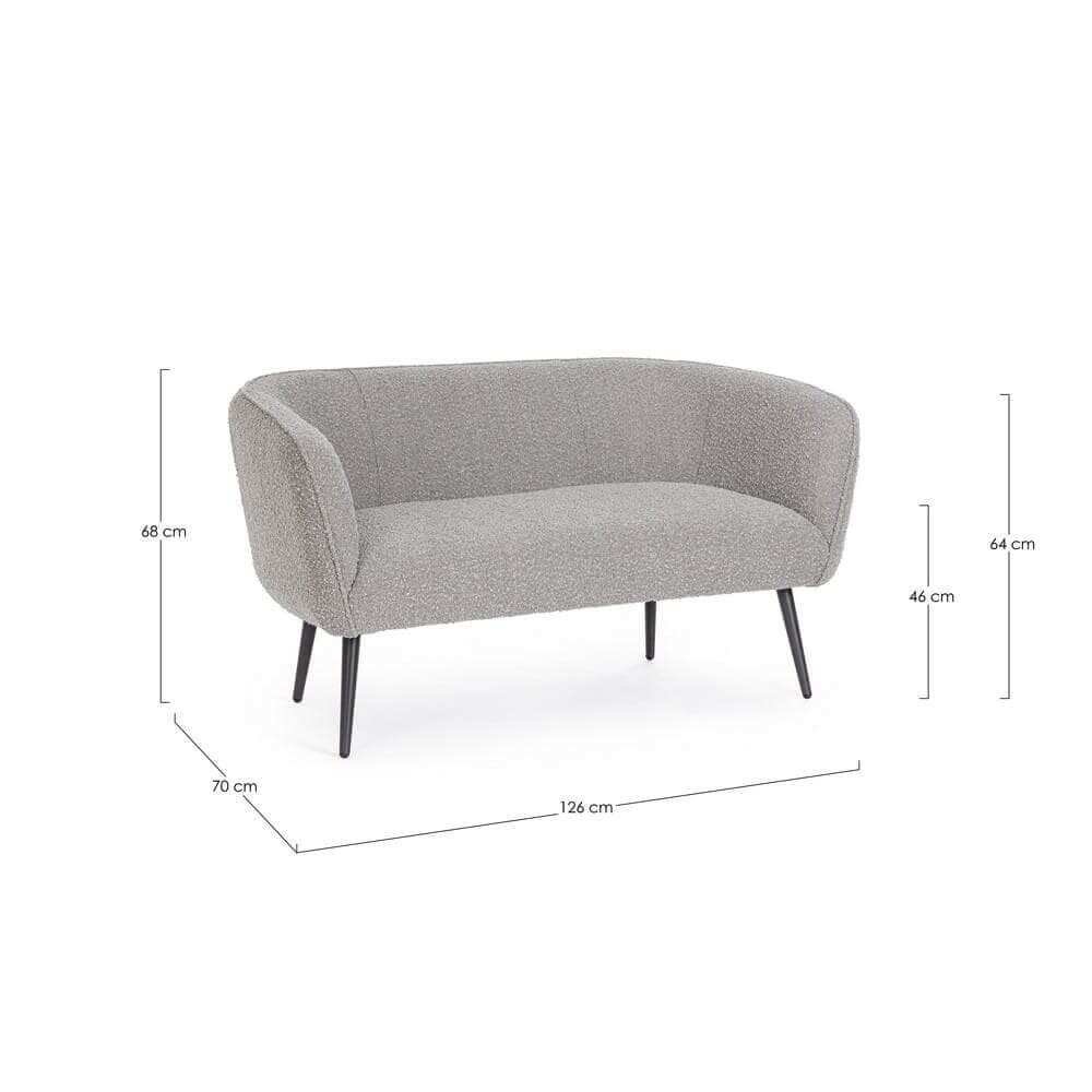 Divano 2 posti grigio boucle’ – MAE