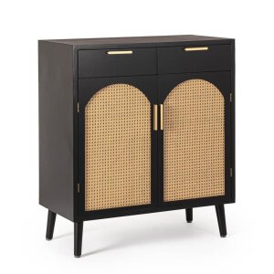 Credenza 2 ante 2 cassetti nera ( Pezzi) – JOSIE