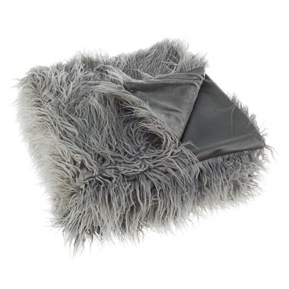 Plaid Grigio a pelo lungo 120X150 – IBRAHIM