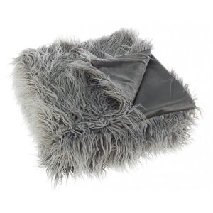 Plaid Grigio a pelo lungo 120X150 – IBRAHIM