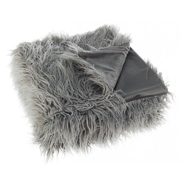 Plaid Grigio a pelo lungo 120X150 – IBRAHIM