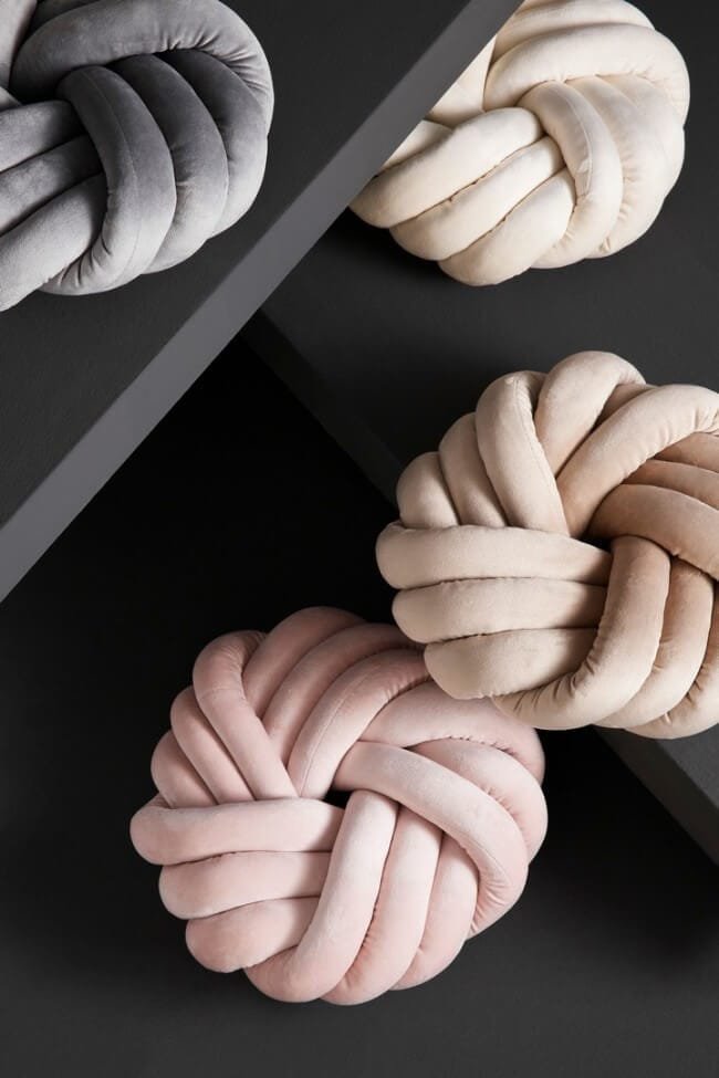 Cuscino a nodo rotondo in velluto (4 Pezzi) – KRISH