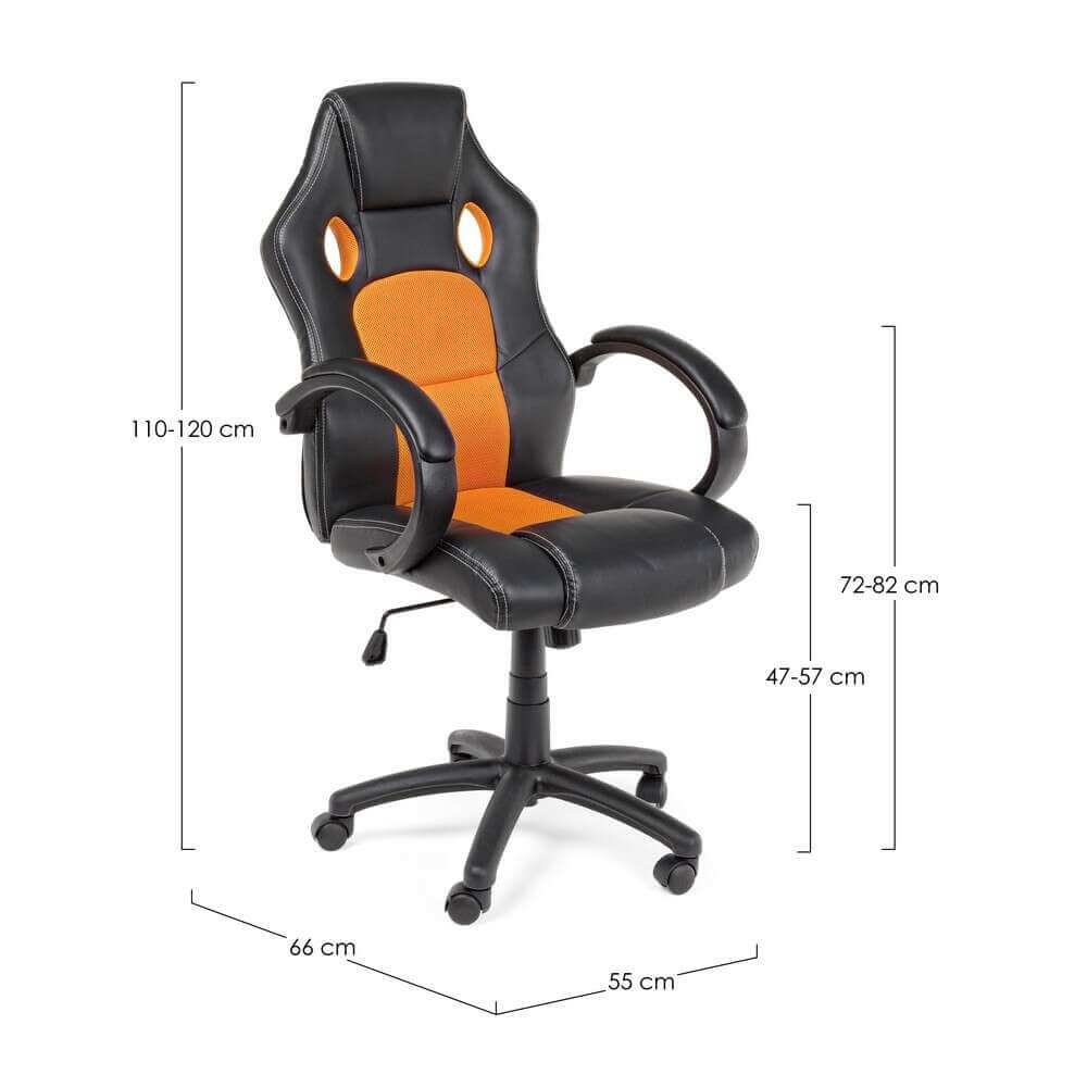 Poltrona Ufficio nera Arancio – COASTALIA
