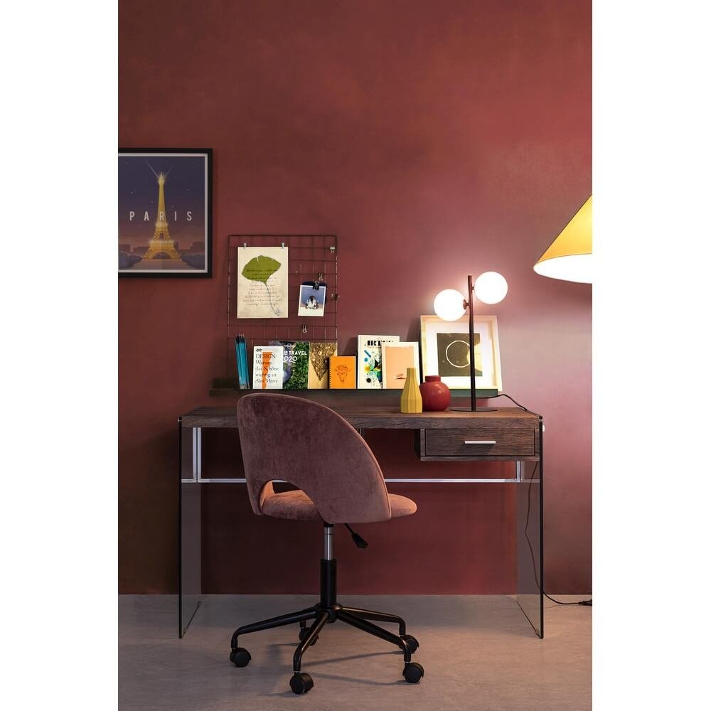Scrivania in vetro con casseto 122X60 – SOLACE