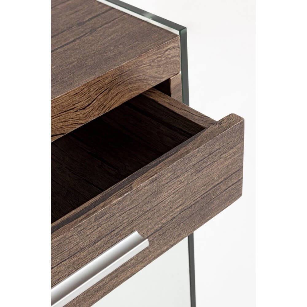 Scrivania in vetro con casseto 122X60 – SOLACE