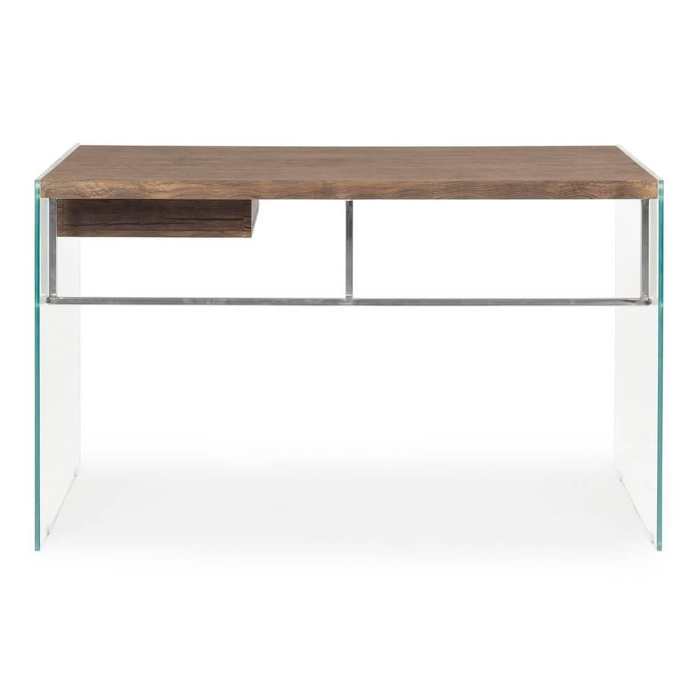 Scrivania in vetro con casseto 122X60 – SOLACE