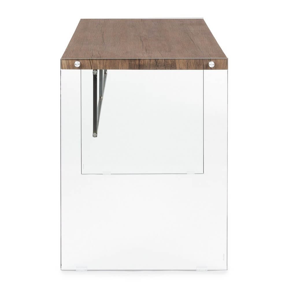 Scrivania in vetro con casseto 122X60 – SOLACE