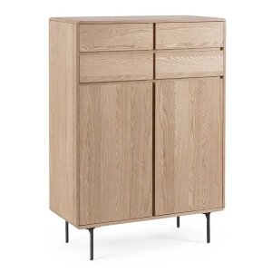 Mobile alto 2 ante 4 cassetti naturale – WILLOW