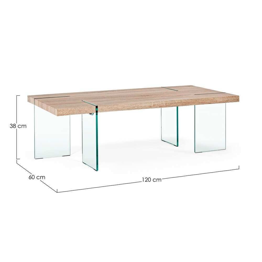 Tavolino rettangolare gambe in vetro 120X60 – TRANQUILITY