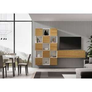 Composizione parete soggiorno A101 L.274 H.200 P.39,2 – ISOKA