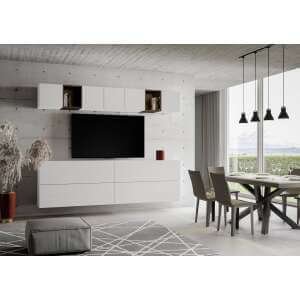 Composizione parete soggiorno A104 L.268 P.39,2 – ISOKA