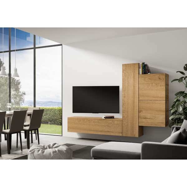 Composizione parete soggiorno A112 L.254 H.173,6 P.39,2 – ISOKA