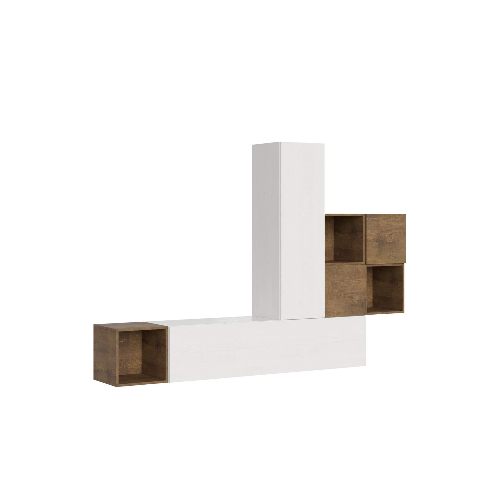 Composizione parete soggiorno A48 L.254 H.173,6 P.39,2 – ISOKA