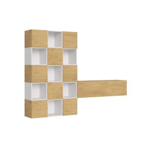 Composizione parete soggiorno A101 L.274 H.200 P.39,2 – ISOKA