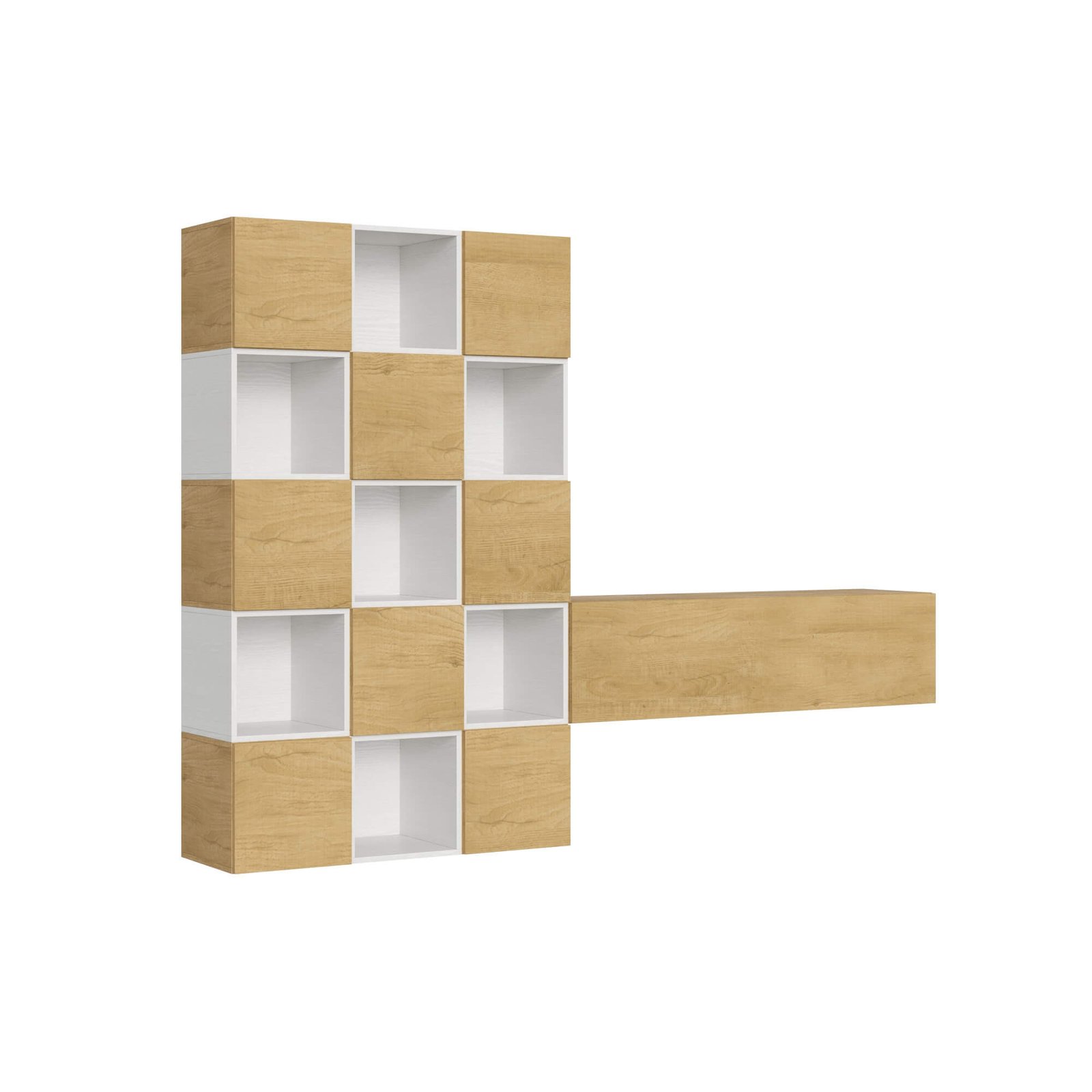 Composizione parete soggiorno A101 L.274 H.200 P.39,2 – ISOKA