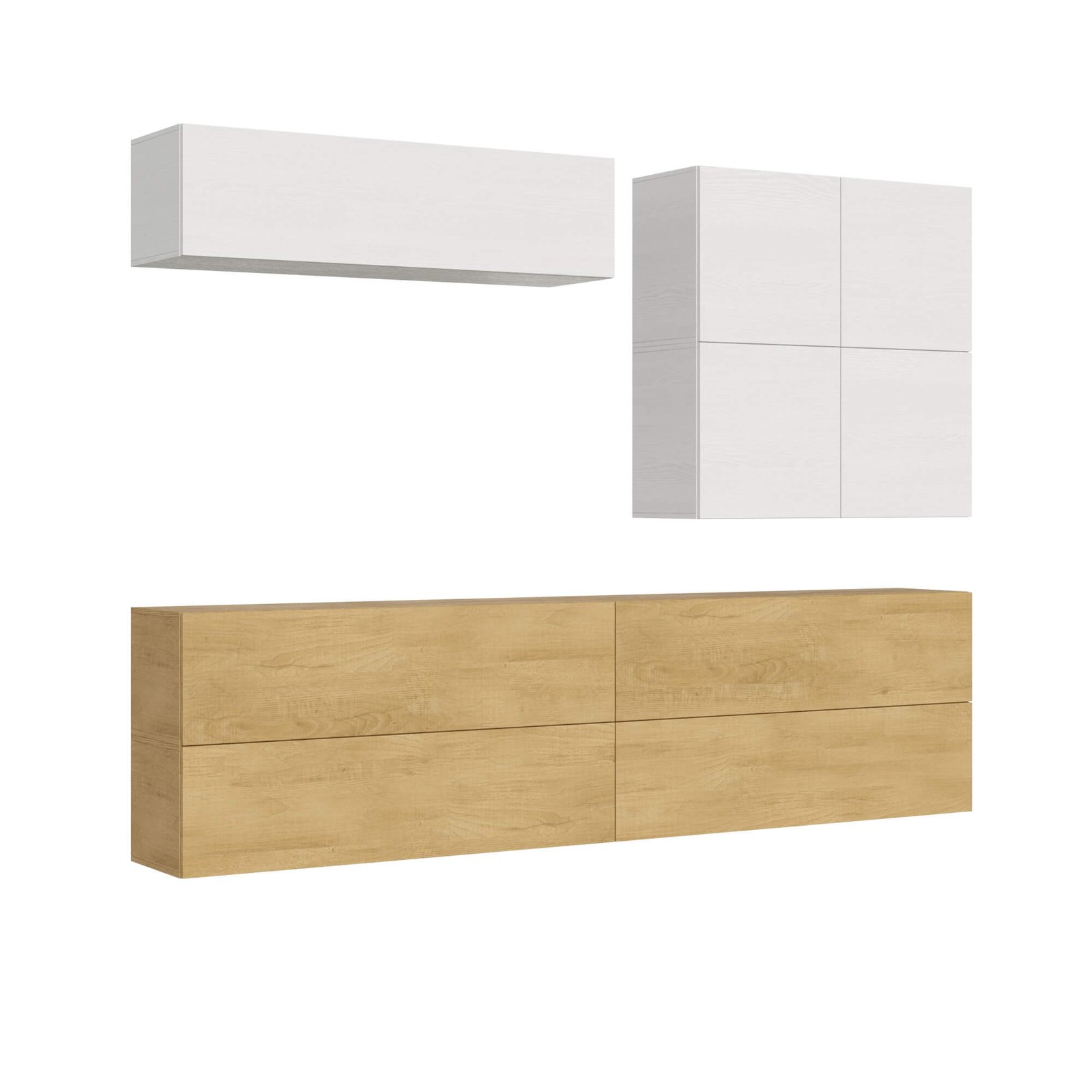 Composizione parete soggiorno A103 L.308 P.39,2 – ISOKA