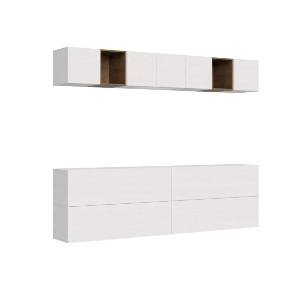 Composizione parete soggiorno A104 L.268 P.39,2 – ISOKA