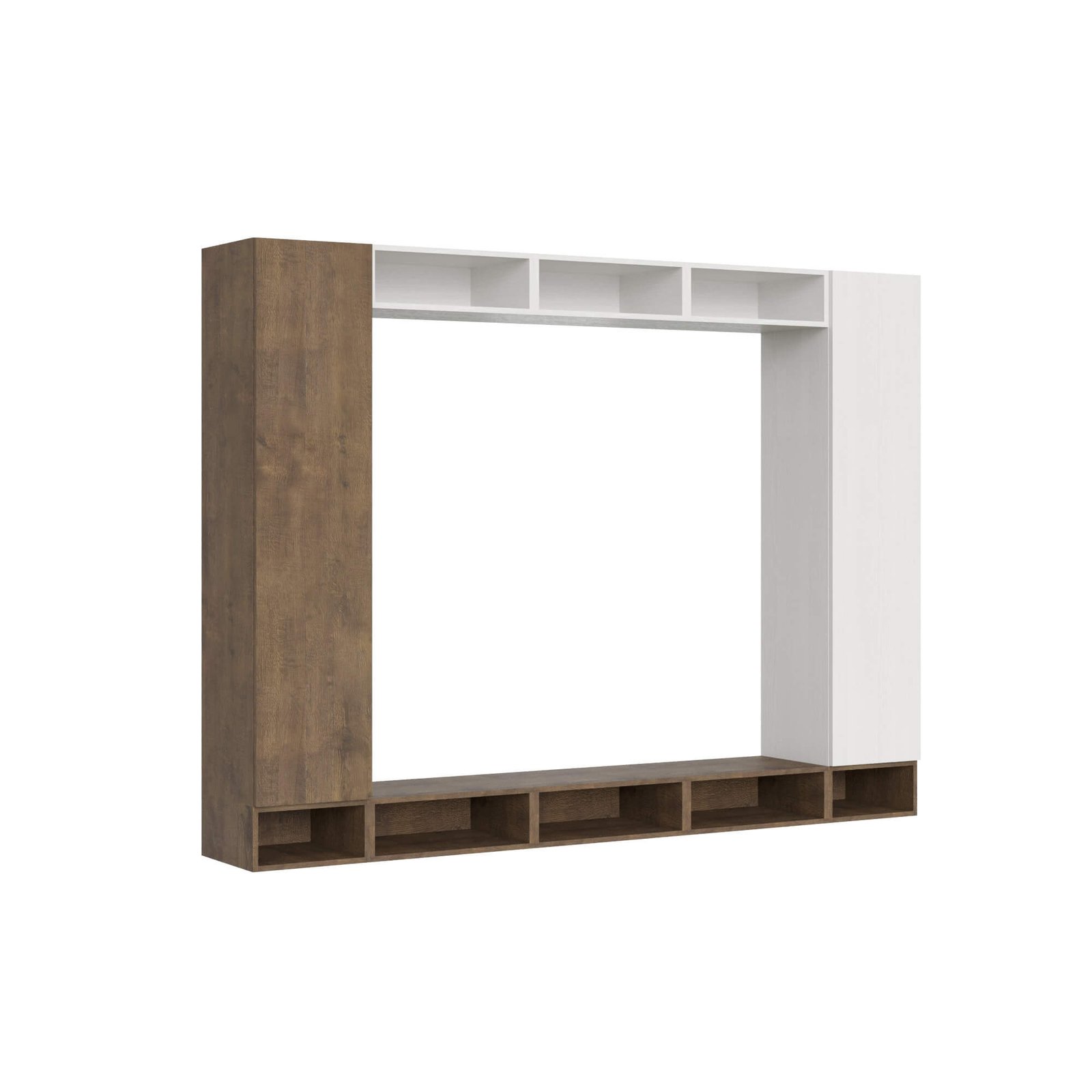 Composizione parete soggiorno A107 L.260 H.194 P.39,2 – ISOKA