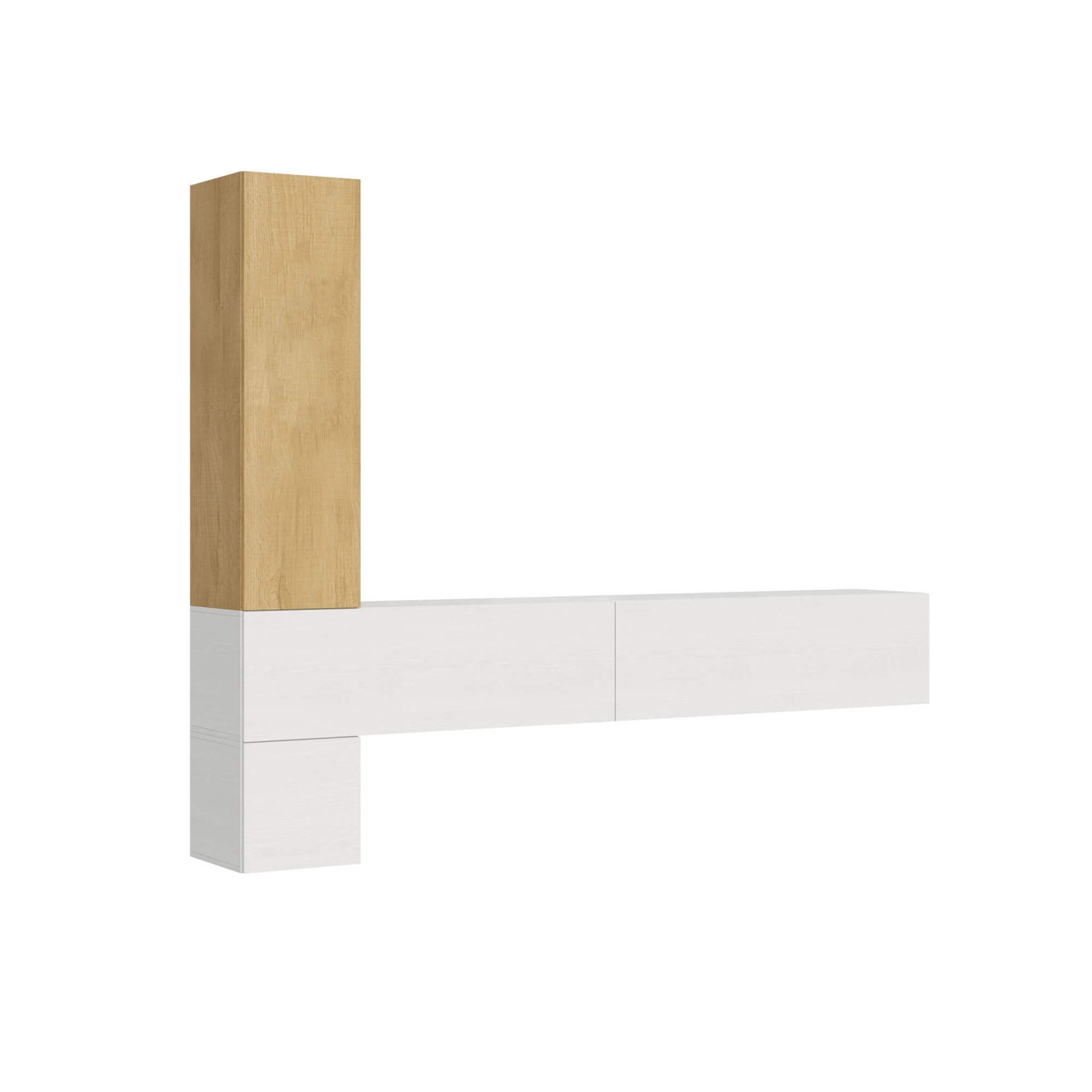 Composizione parete soggiorno A113 L.268 H.214 P.39,2 – ISOKA