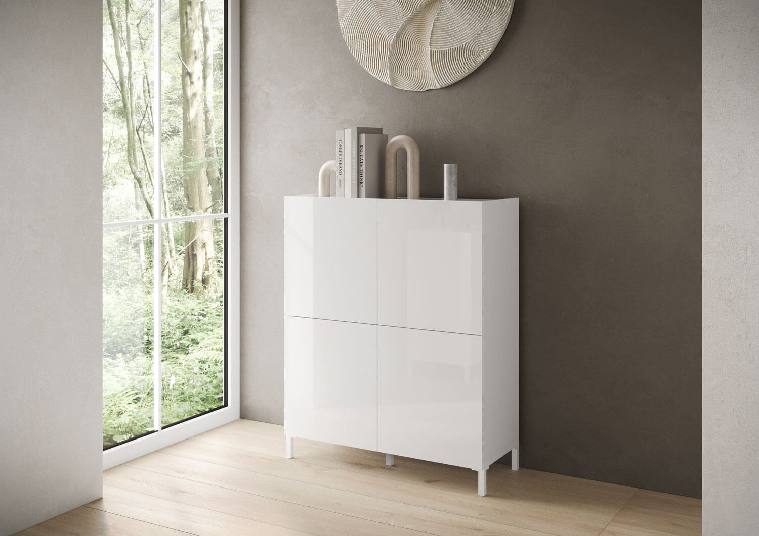 Credenza alta 4 ante 90x35x110 cm – SOLARIA