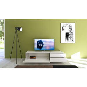 Porta TV 1 ribalta 2 cassetti 160x42x40 cm – SOLARIA